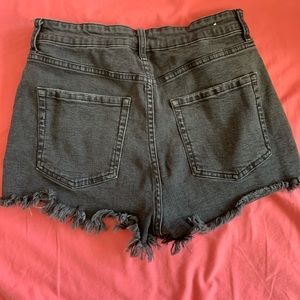 black jean shorts